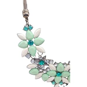 Mint Green Floral Statement Necklace